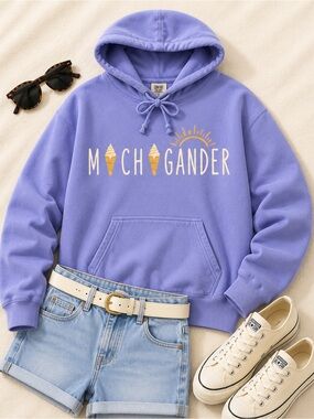 Michigander-Comfort Colors Hydrangea Ice Cream Summer Days Graphic Hoodie